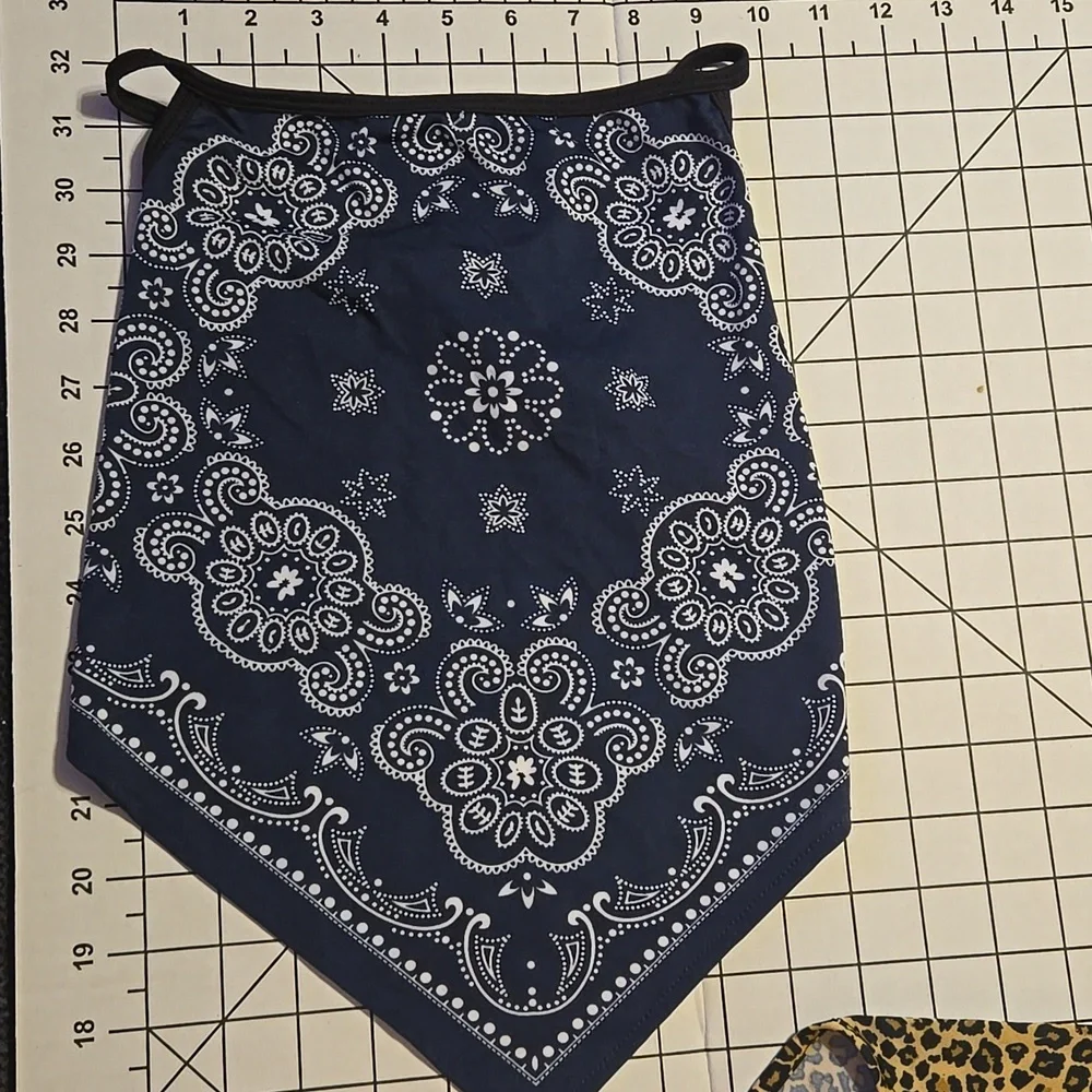 Childs Blue Paisley and Leopard Print Bandana TOPS : B